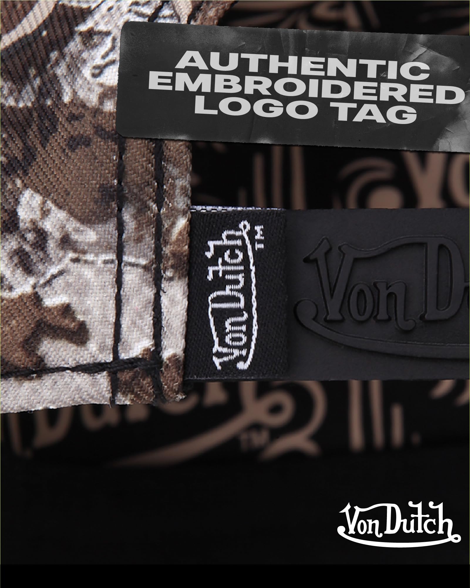 Von Dutch Mens & Womens Trucker Hat - Adjustable Snapback Curved Brim Realtree Camo Hunting Baseball Cap for Men and Women, Size One Size, Realtree Brown Logo