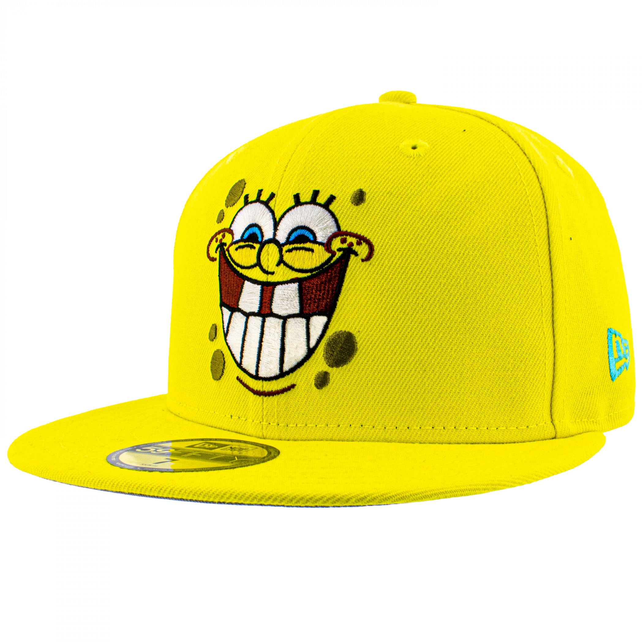 New Era Spongebob Squarepants Big Face 59Fifty Fitted Hat (US, Numeric, 7 5/8, Yellow)