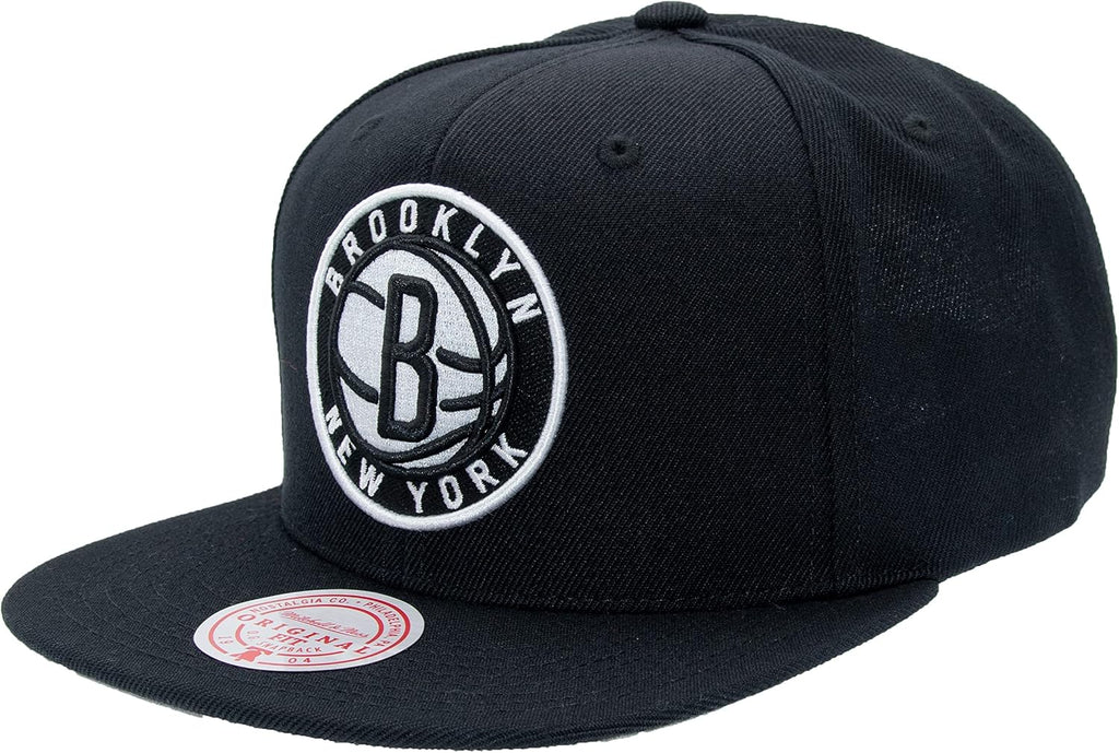 Mitchell & Ness Brooklyn Nets Black Team Ground 2.0 Snapback Cap Kappe Basecap