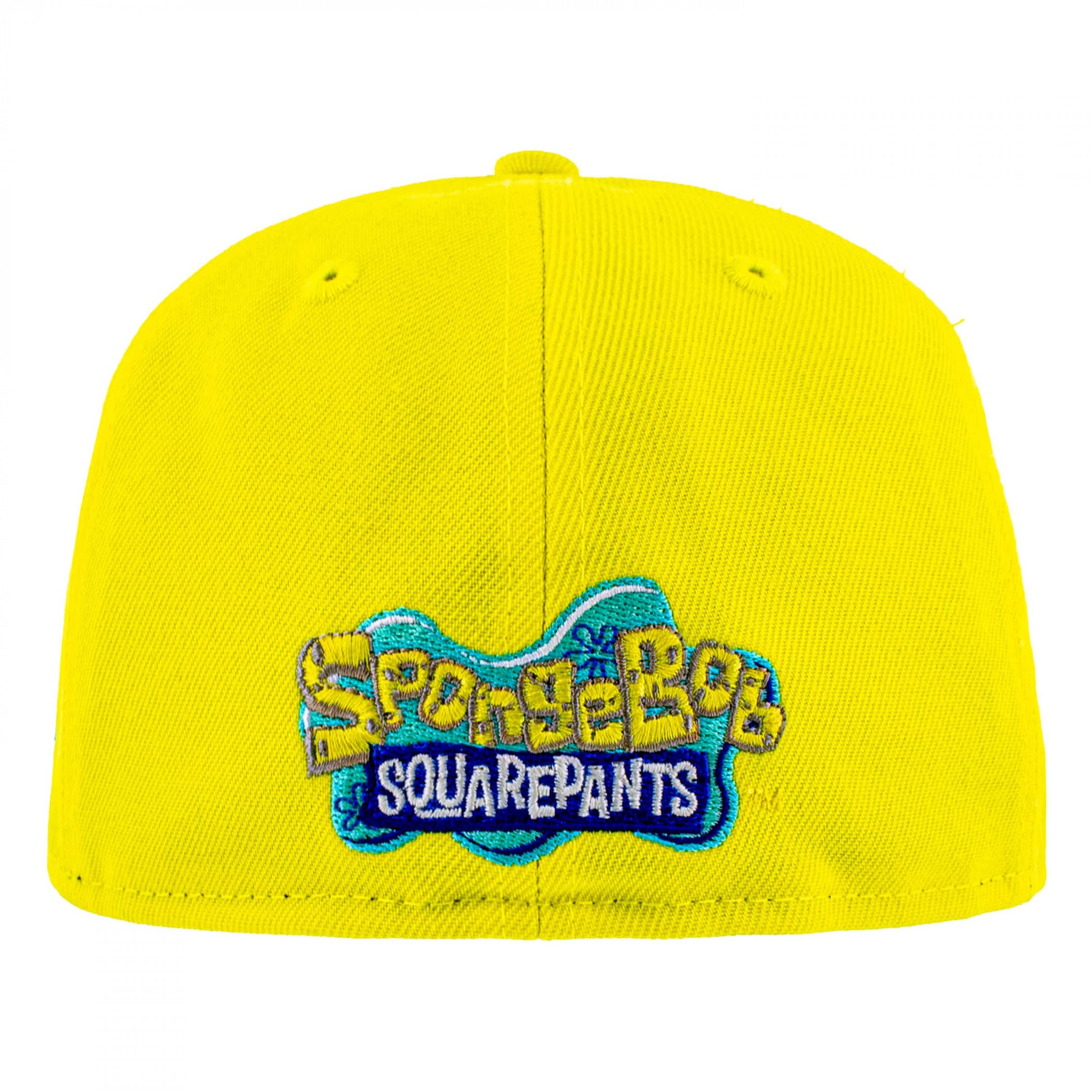 New Era Spongebob Squarepants Big Face 59Fifty Fitted Hat (US, Numeric, 7 5/8, Yellow)