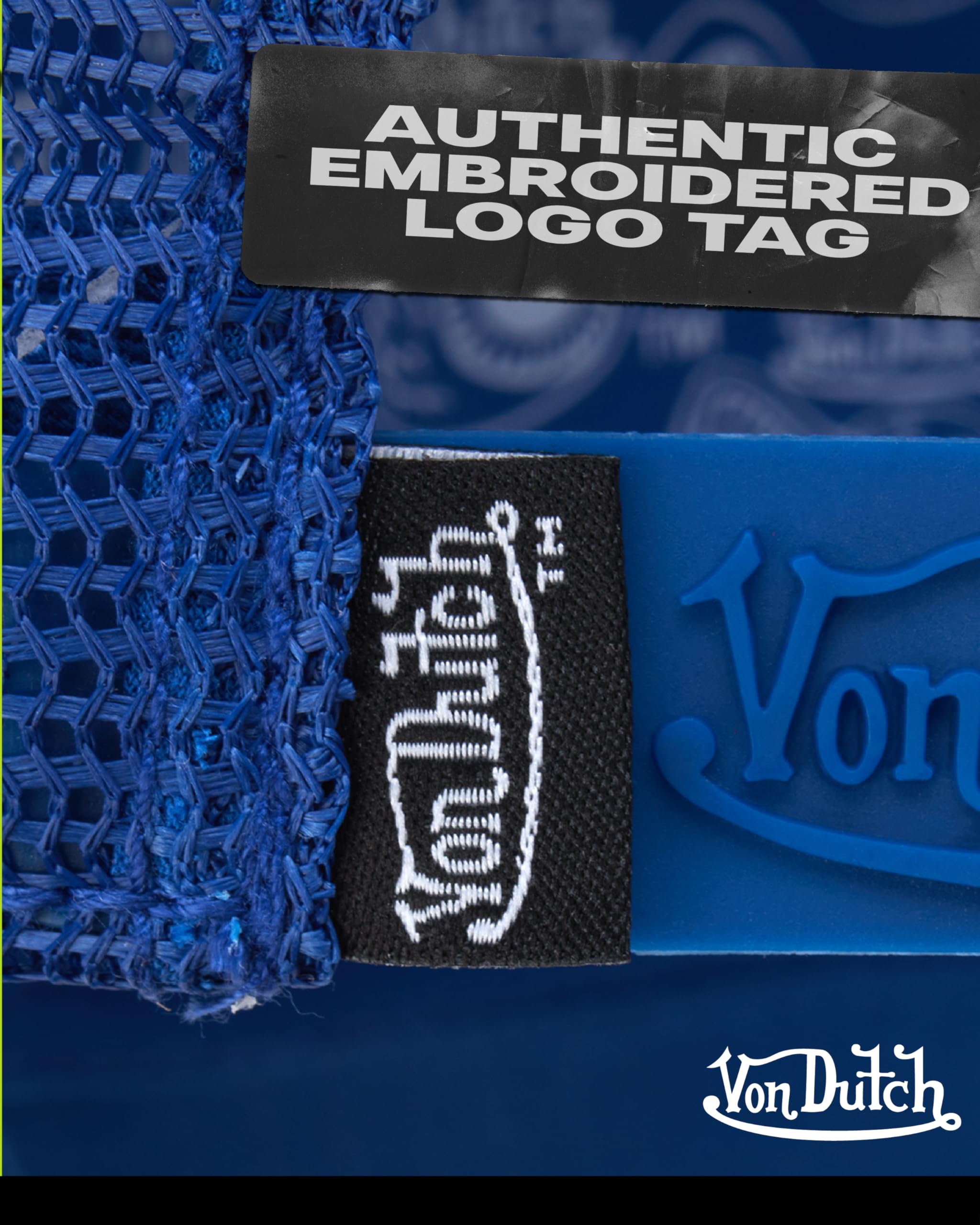 Von Dutch Unisex Trucker Hat - Curved Bill Mesh Back Retro Classic Colorblock Snapback Baseball Cap for Men and Women, Size One Size, Blue