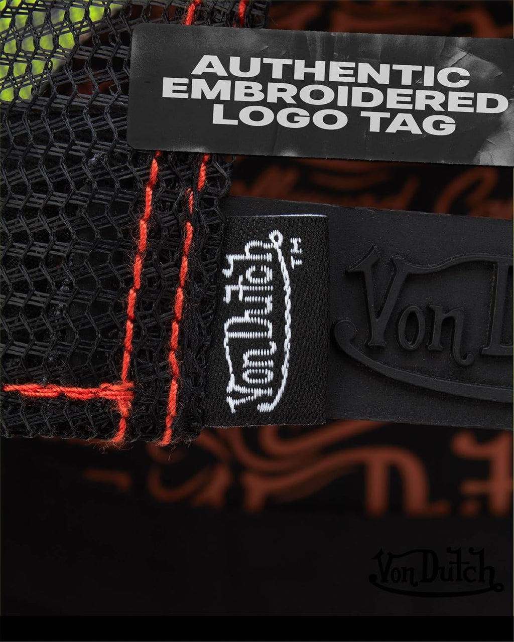 Von Dutch Unisex Trucker Hat - Velvet Curved Bill Mesh Back Retro Classic Adjustable Snapback Baseball Cap for Men and Women