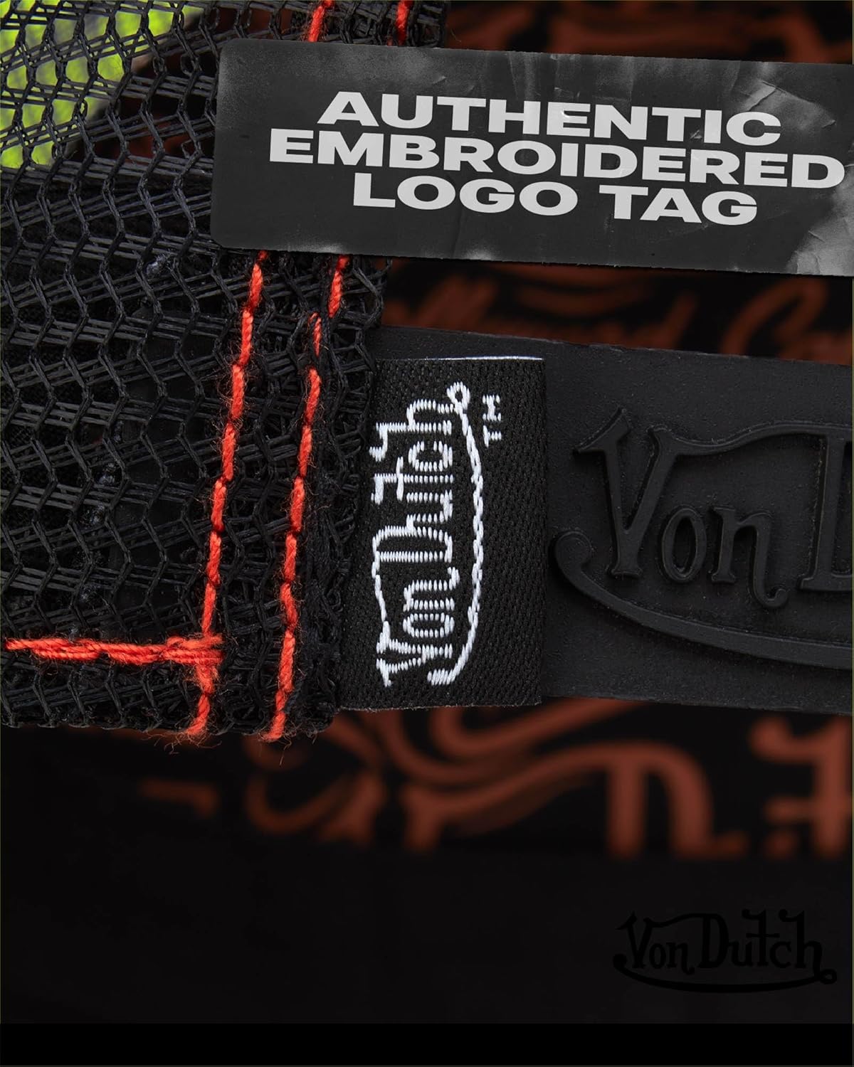 Von Dutch Unisex Trucker Hat - Velvet Curved Bill Mesh Back Retro Classic Adjustable Snapback Baseball Cap for Men and Women