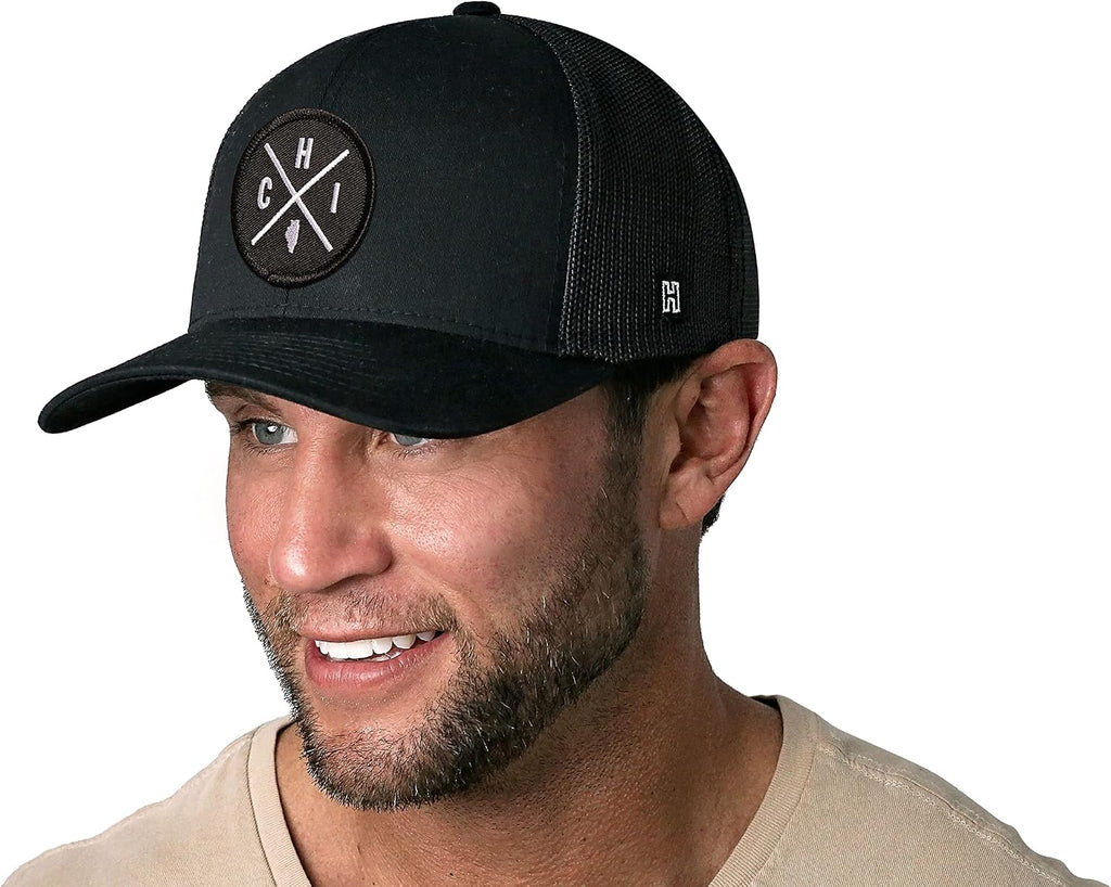HAKA State City Trucker Hat for Men & Women, Adjustable Baseball Hat, Mesh Snapback, Sturdy Outdoor Black Golf Hat