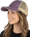Funky Junque Trucker Hat for Women - Distressed Western Camo Baseball Cap, Mesh Adjustable Trendy