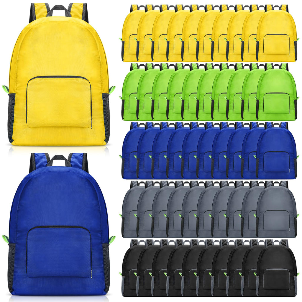 Eccliy 50 Pack Backpacks in Bulk 17 Inches Wholesale Back Pack Basic Backpack for adult Lightweight Outdoor Travel Bookbags(5 Colors)