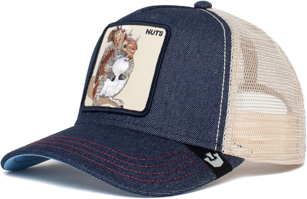 Goorin Bros. The Farm Unisex Original Adjustable Snapback Trucker Hat, Navy (The Nuts Squirrel), One Size