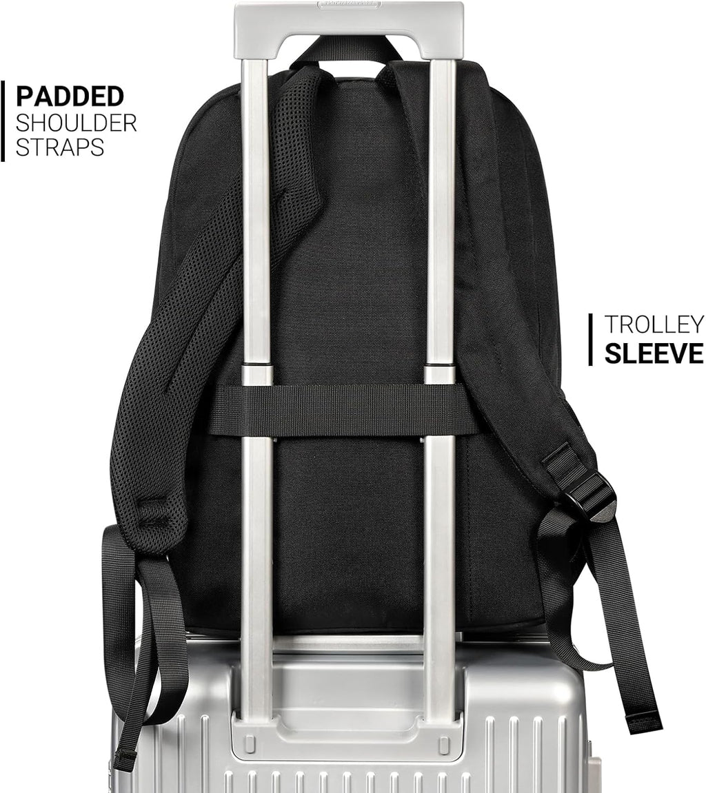 ZORFIN 26L Black Backpack for College, and Travel: Water Resistant Bookbag
