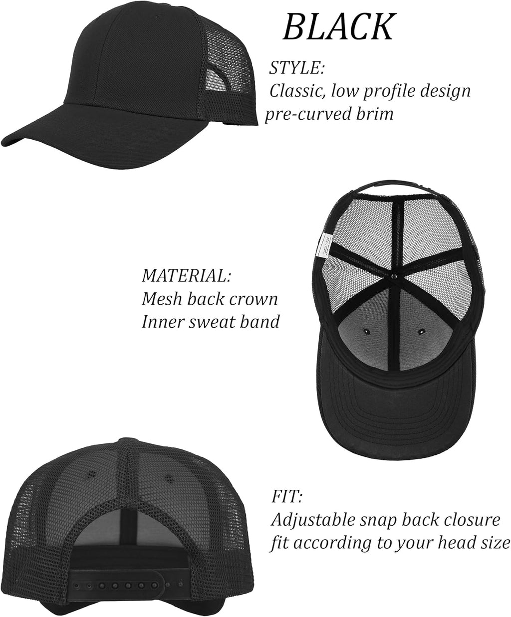 Gelante Mesh Trucker Hat Baseball Cap Structured Front Panel Wholesale LOT 12 Pack