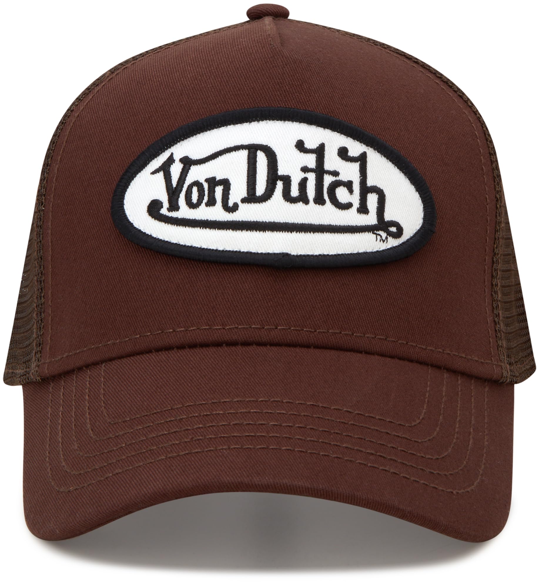 Von Dutch Unisex Trucker Hat - Curved Bill Mesh Back Retro Classic Colorblock Snapback Baseball Cap for Men and Women