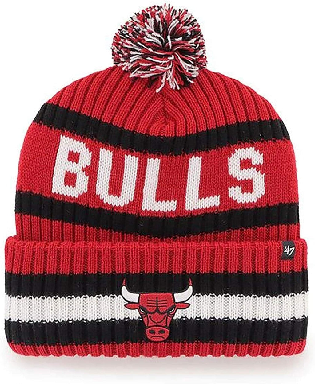 47 NHL Unisex-Adult Team Color Officially Licensed Primary Logo Bering Sport Knit Cuffed Pom Beanie Cold Weather Hat
