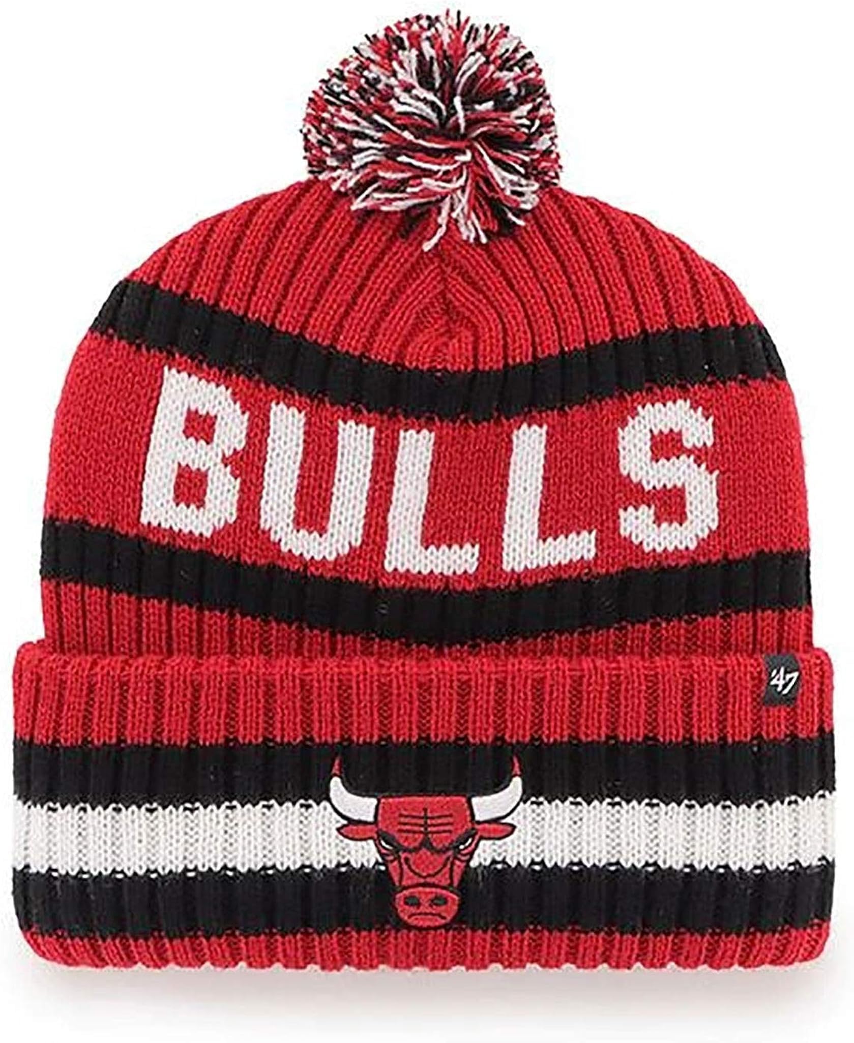 47 NHL Unisex-Adult Team Color Officially Licensed Primary Logo Bering Sport Knit Cuffed Pom Beanie Cold Weather Hat