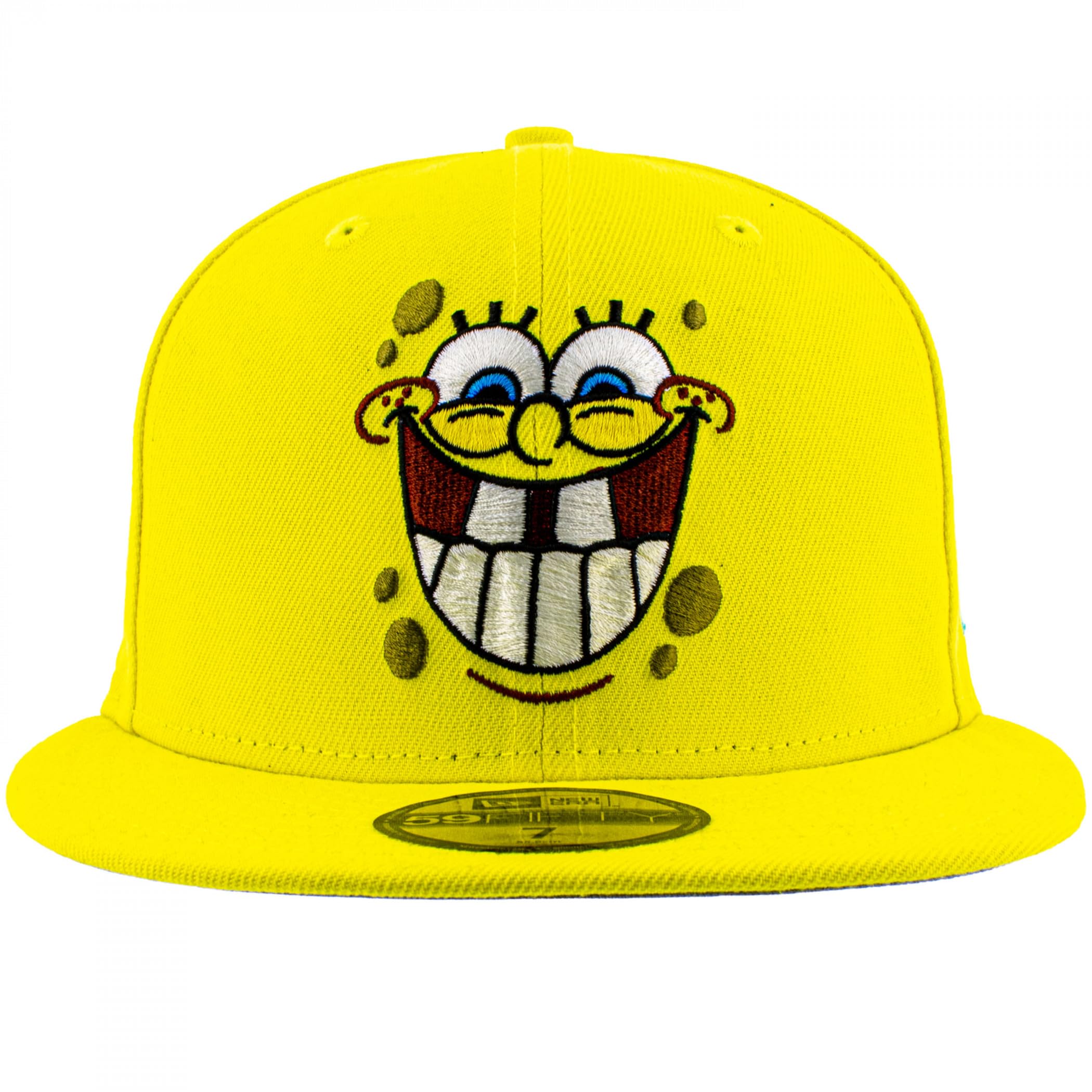 New Era Spongebob Squarepants Big Face 59Fifty Fitted Hat (US, Numeric, 7 5/8, Yellow)