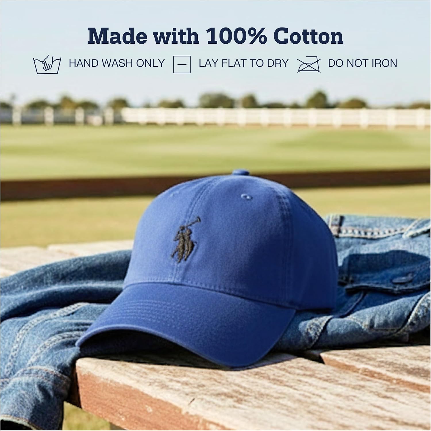 U.S. Polo Assn. Baseball Cap, 100% Cotton Adjustable Dad Hat with Small Pony Logo