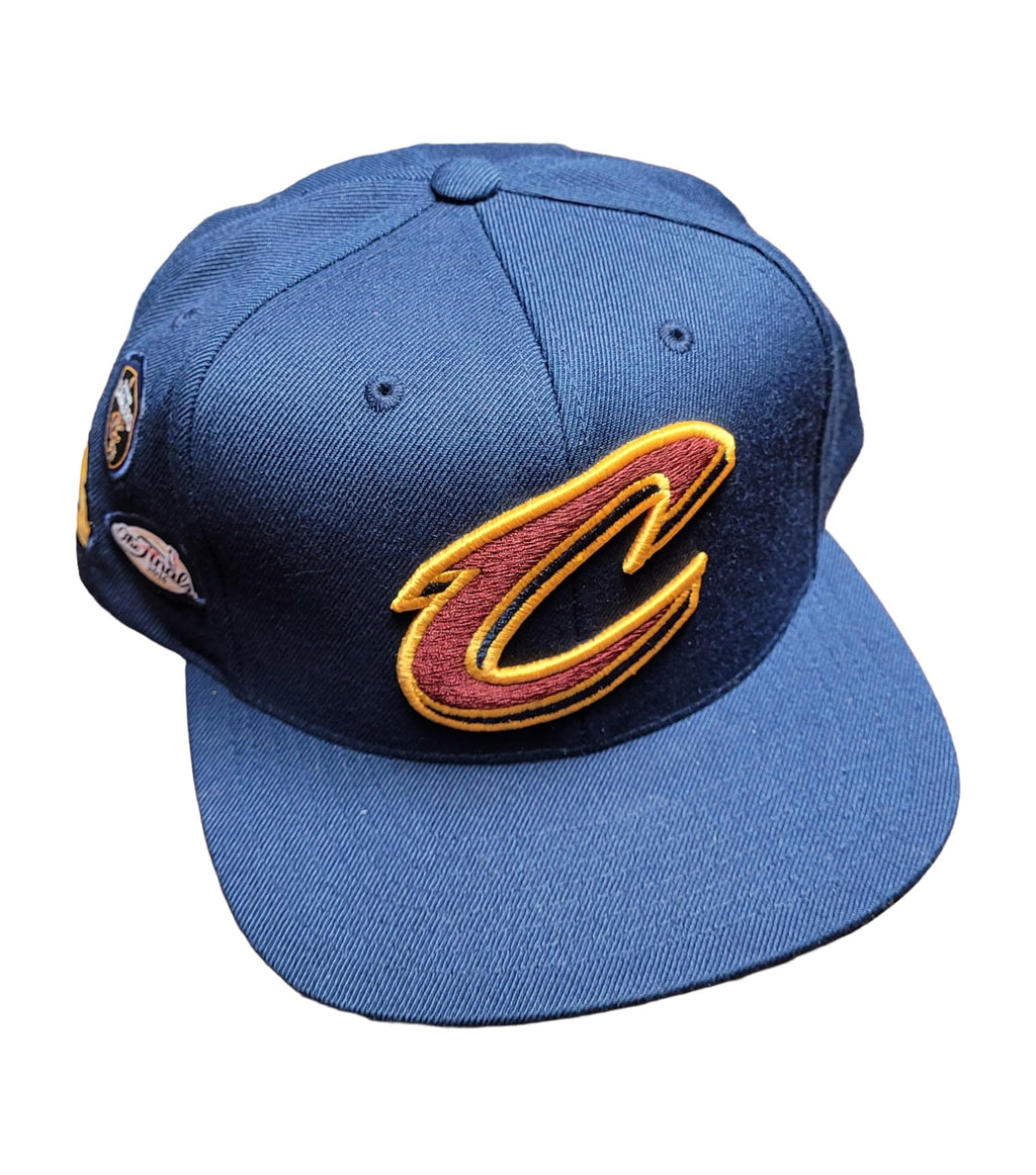 Mitchell & Ness Cleveland Cavaliers History Patches Snapback Adjustable Hat Cap - Navy