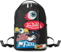 Von Dutch Small Backpack – Stylish Multi‑Purpose Backpack with Front Zip Pocket, Adjustable Straps, and Durable Design (Multi-Flying Eye)