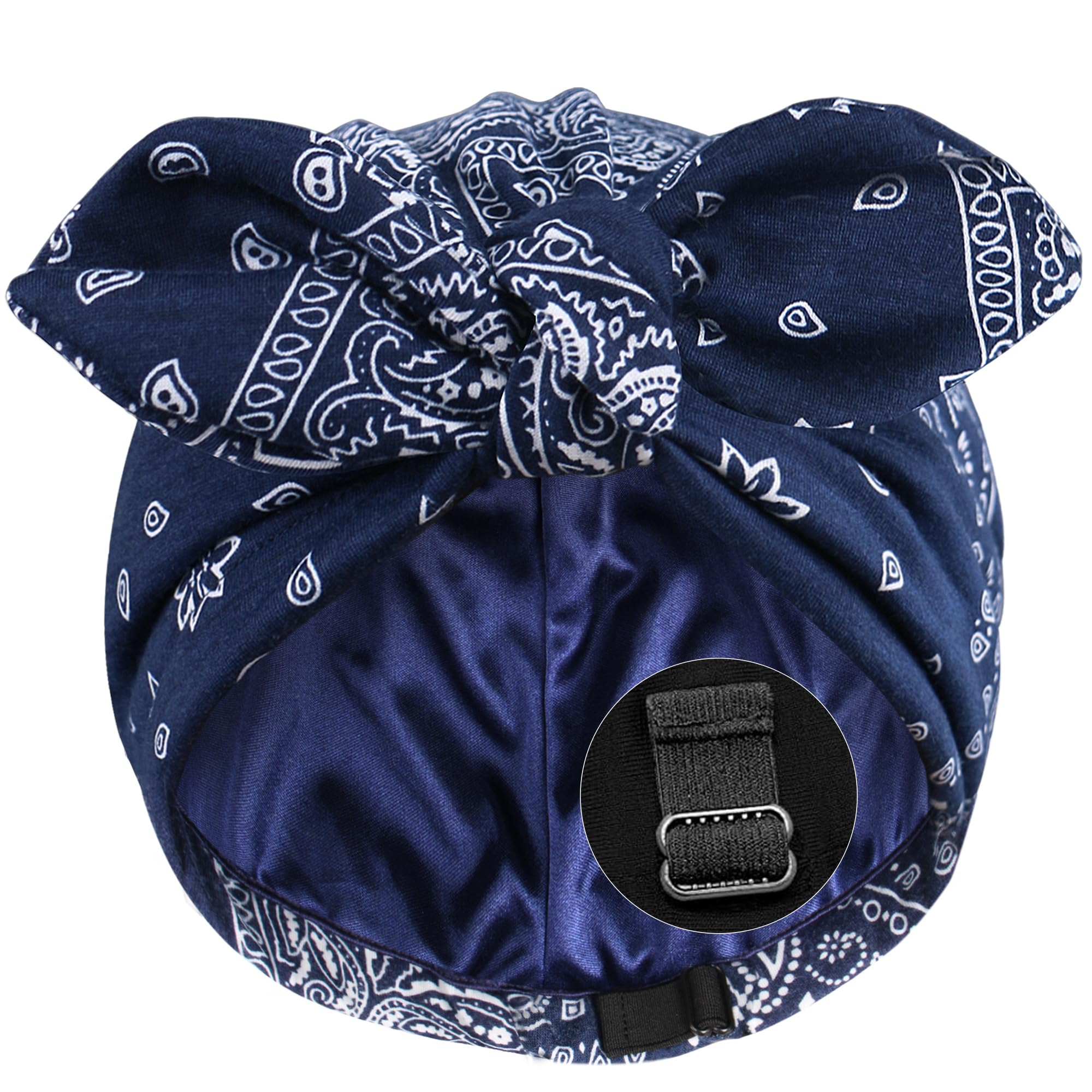 Babalet 3PCS Satin Lined Beanies for Women Pre-Tied Bowknot Chemo Headwear Silky Lined Cotton Sleeping Cap