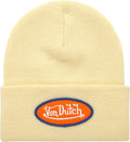 Von Dutch Womens Beanie Hat - Soft Cuffed Knitted Skull Cap Graphic Winter Beanie for Women with Embroidered Logo