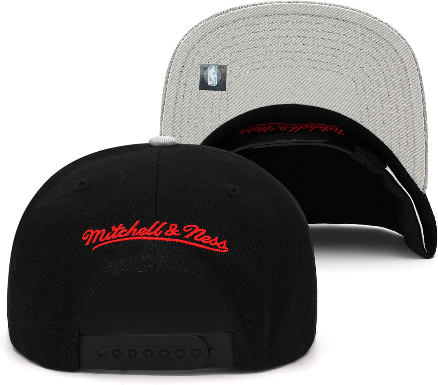 Mitchell & Ness Chicago Bulls 2 Tone Snapback Adjustable One Size Fits Most Hat Cap - Black and Gray