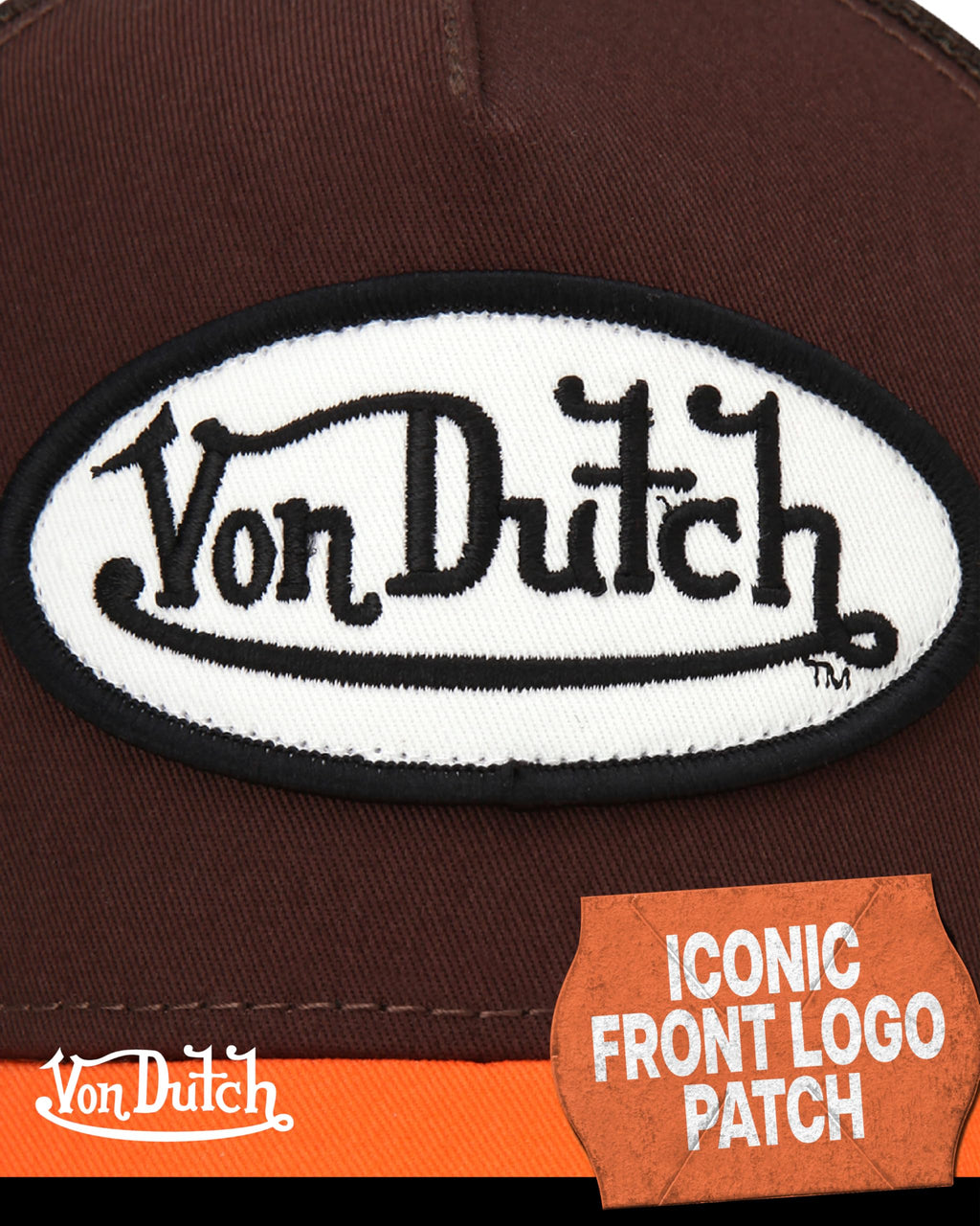 Von Dutch Unisex Trucker Hat - Curved Bill Mesh Back Retro Classic Colorblock Snapback Baseball Cap for Men and Women