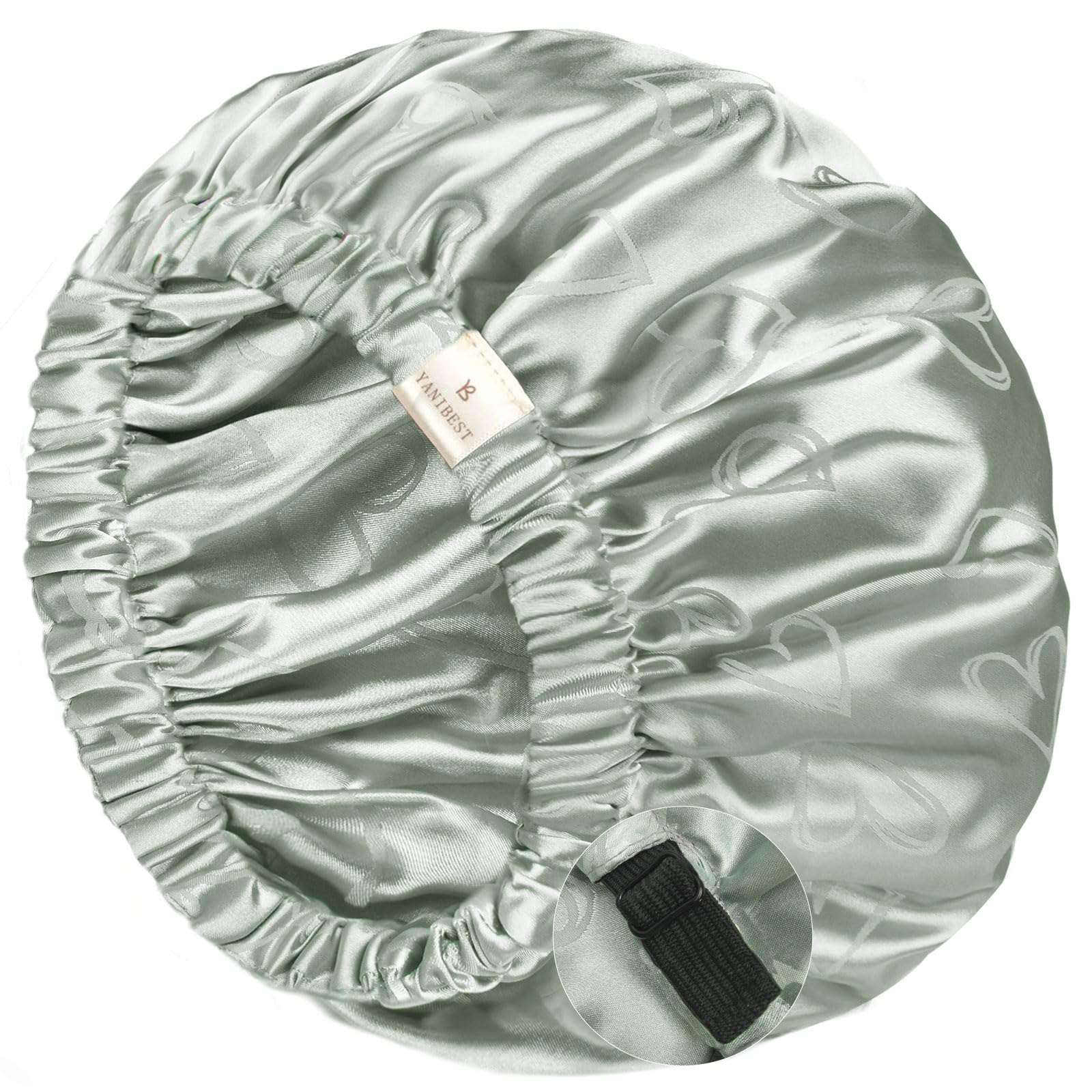 YANIBEST Silk Bonnet Satin Bonnet for Sleeping Women Men, Adjustable Double Layer Hair Bonnet for Curly Braids Reduce Frizz