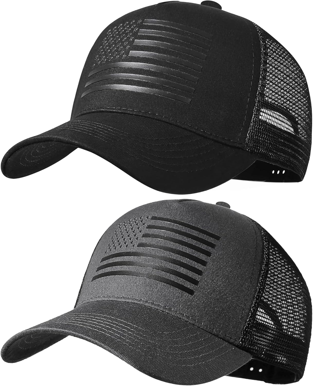 American Flag Trucker Hat,USA Hat for Men Women Snapback Baseball Cap Adjustable Breathable Mesh Side Durable Hats