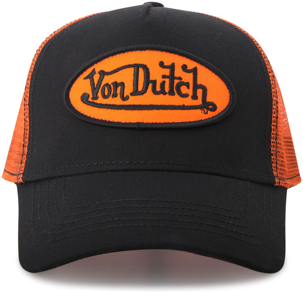 Von Dutch Unisex Trucker Hat - Curved Bill Mesh Back Retro Classic Colorblock Snapback Baseball Cap for Men and Women