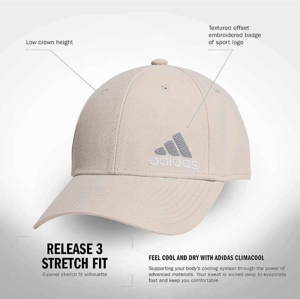 Adidas Mens Release 3 Structured Stretch Fit Cap Discontinued