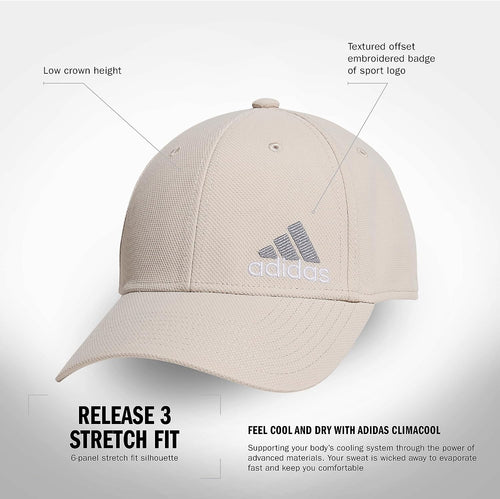Adidas Mens Release 3 Structured Stretch Fit Cap Discontinued