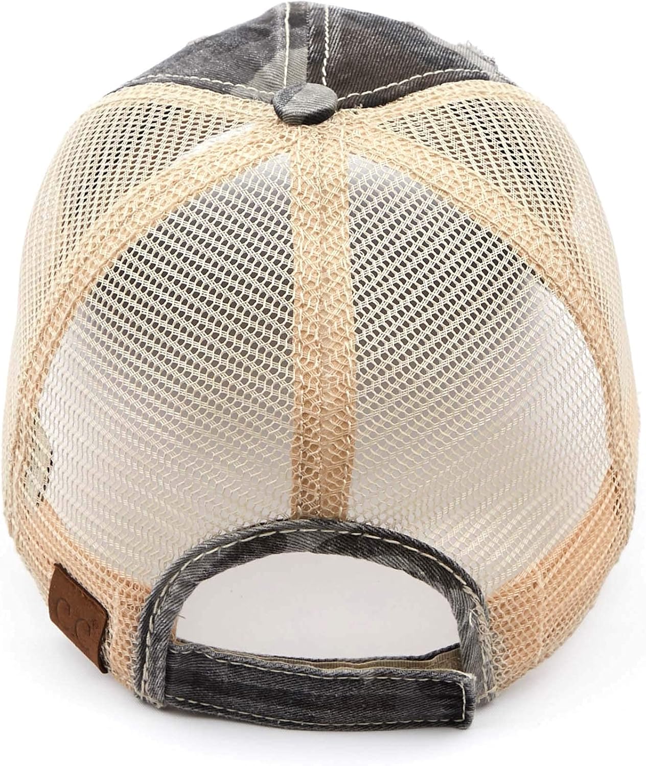Funky Junque Trucker Hat for Women - Distressed Western Camo Baseball Cap, Mesh Adjustable Trendy