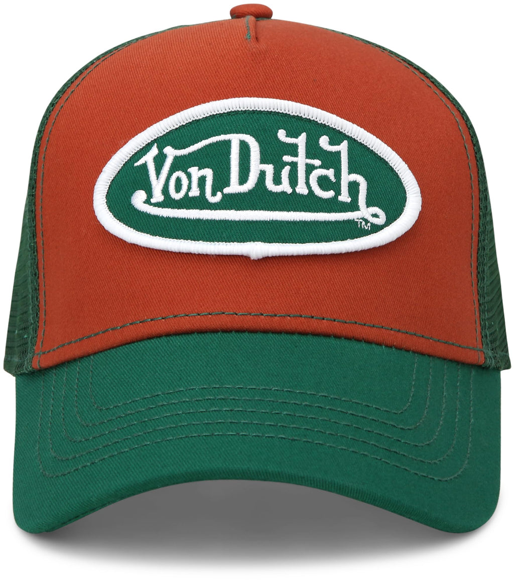 Von Dutch Unisex Trucker Hat - Curved Bill Mesh Back Retro Classic Colorblock Snapback Baseball Cap for Men and Women