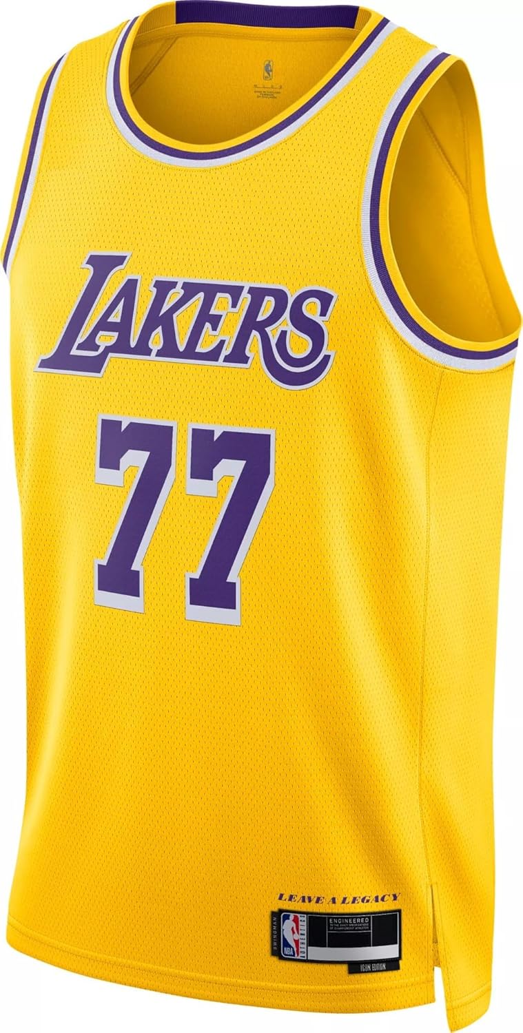 Luka Doncic Los Angeles Lakers NBA Kids Youth 8-20 Yellow Gold Icon Edition Swingman Jersey