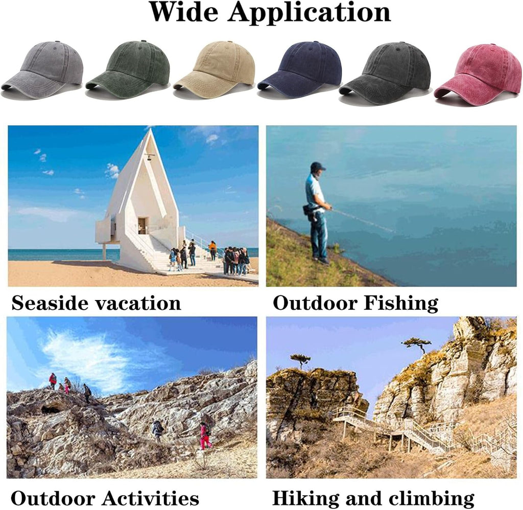 5/6 Packs Vintage Washed Plain Baseball Cap Distressed Dad Golf Hat for Men Women