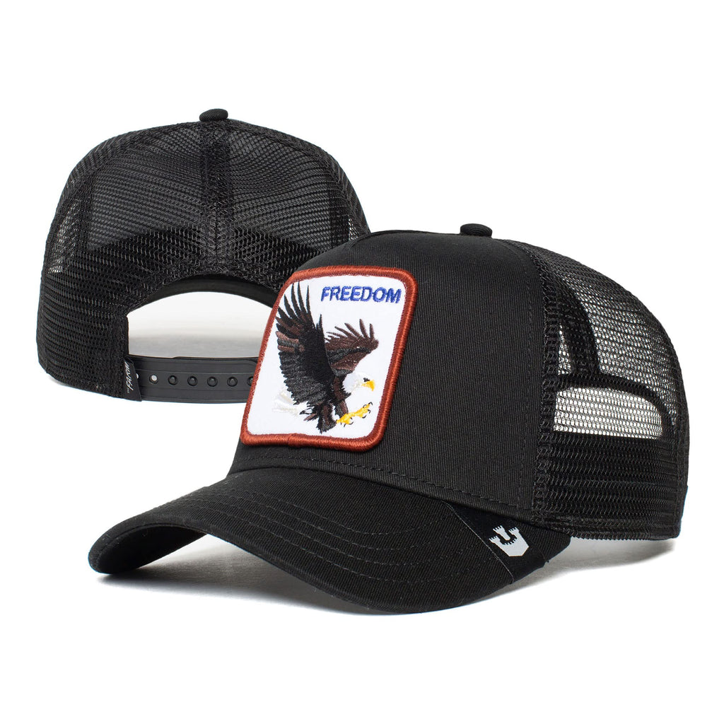 Goorin Bros. The Farm Original Core Unisex Adjustable Snapback Trucker Hat, Black (Freedom), One Size