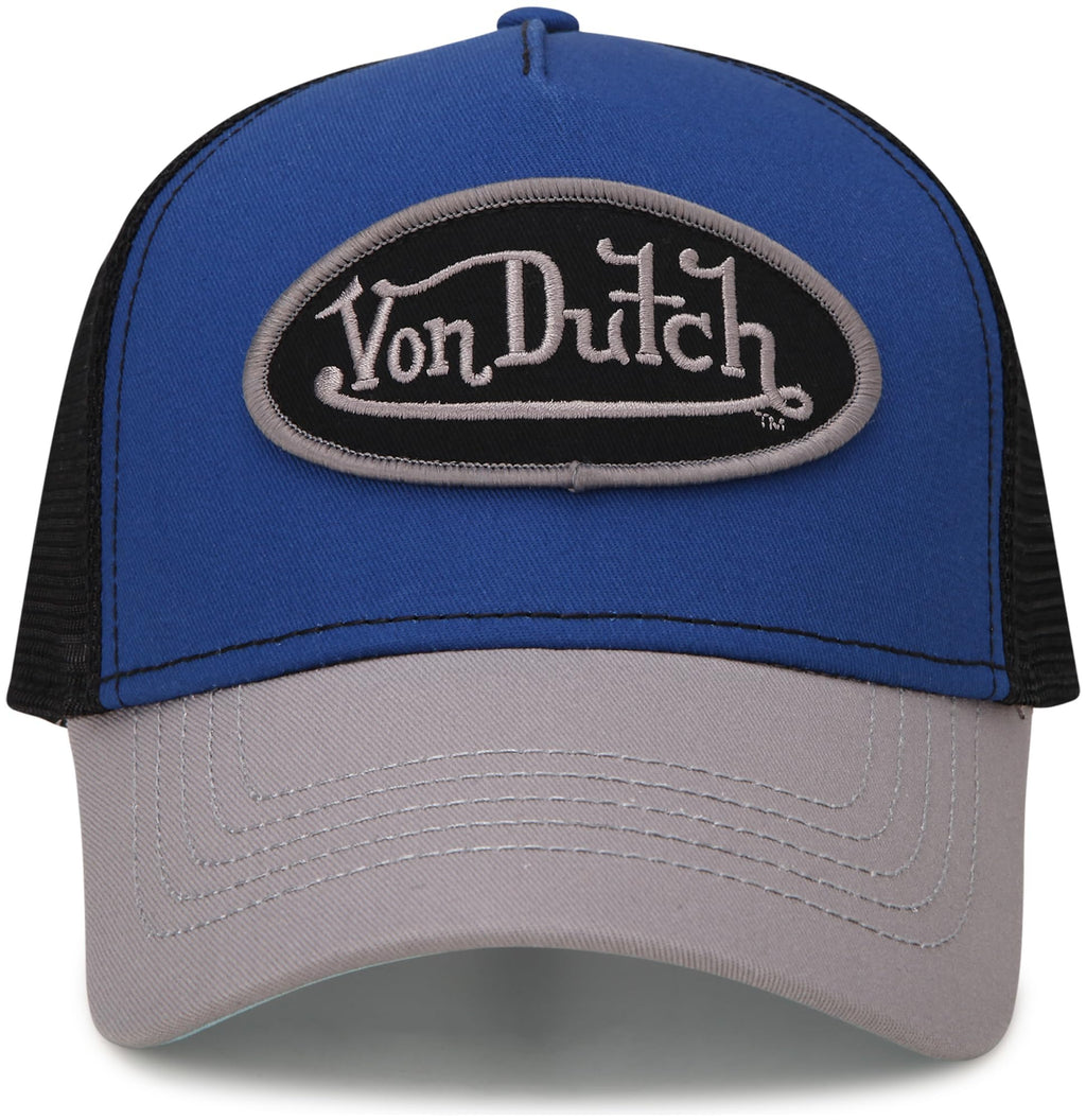 Von Dutch Unisex Trucker Hat - Curved Bill Mesh Back Retro Classic Colorblock Snapback Baseball Cap for Men and Women