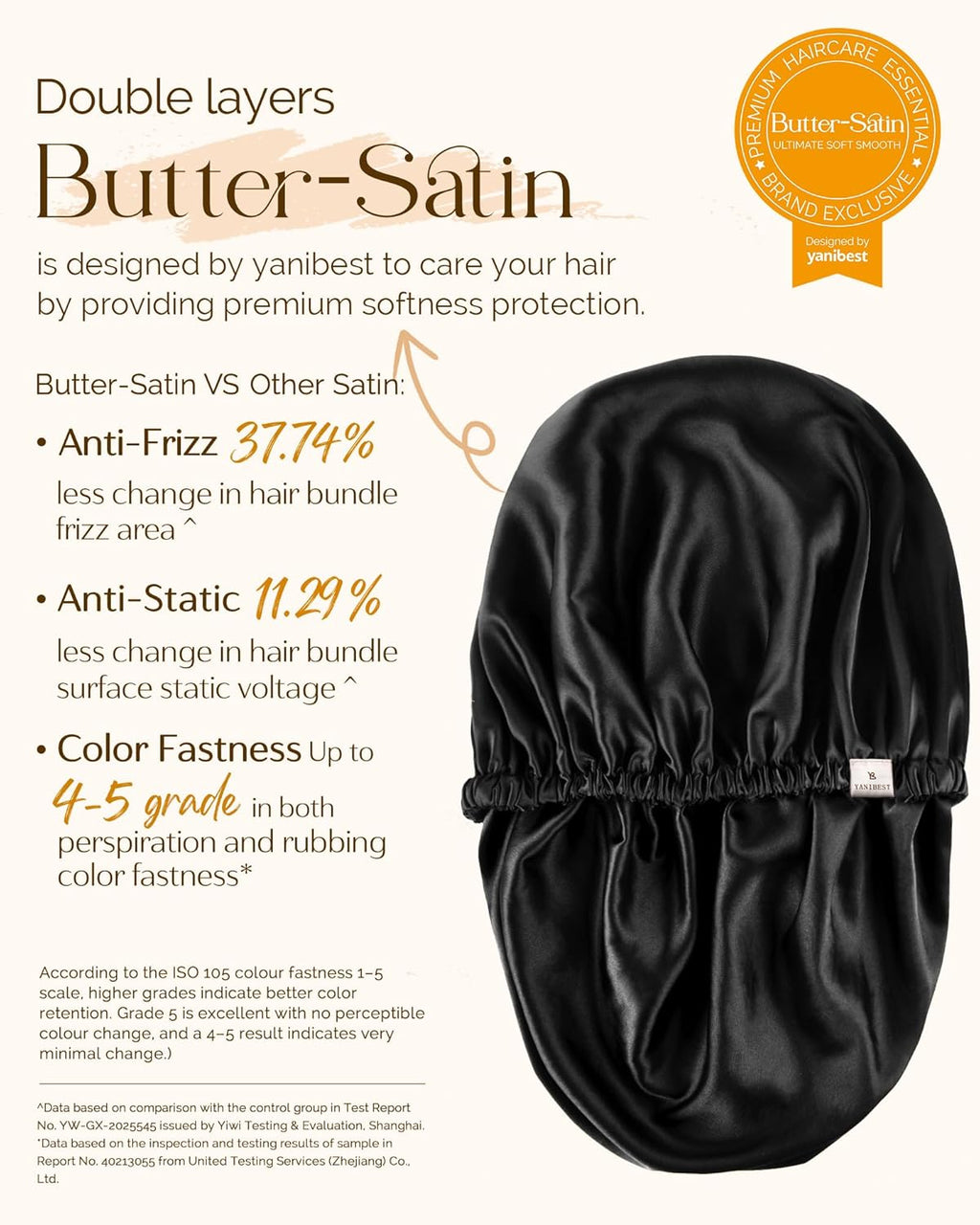 YANIBEST Silk Bonnet Satin Bonnet for Sleeping Women Men, Adjustable Double Layer Hair Bonnet for Curly Braids Reduce Frizz