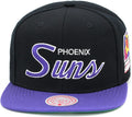 Mitchell & Ness Phoenix Suns Team Script 2.0 Hardwood Classics Snapback Hat Adjustable Cap - Black/Purple