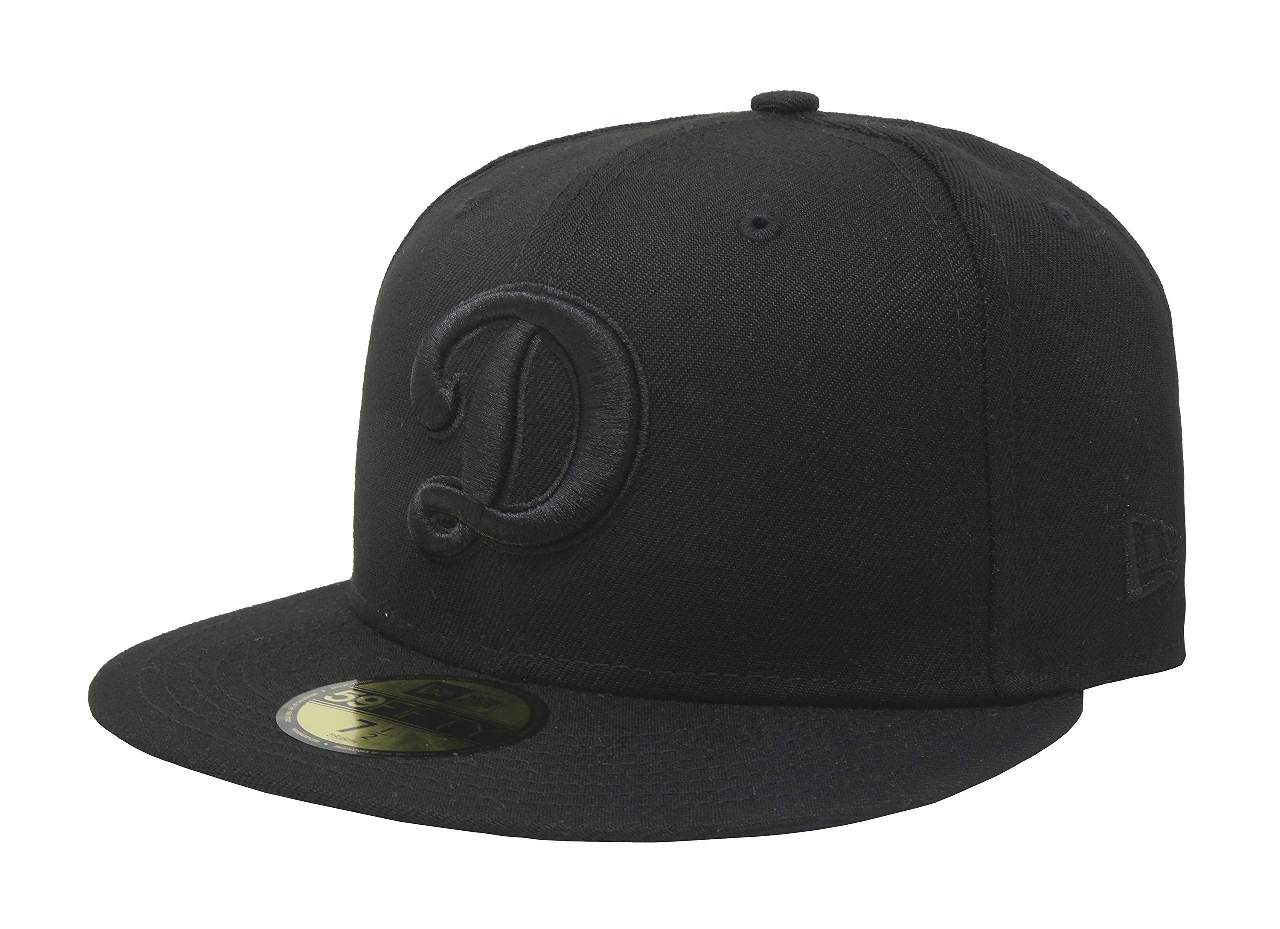 New Era 59Fifty Hat MLB Basic Los Angeles Dodgers LA Black Fitted Baseball Cap (7 3/4)