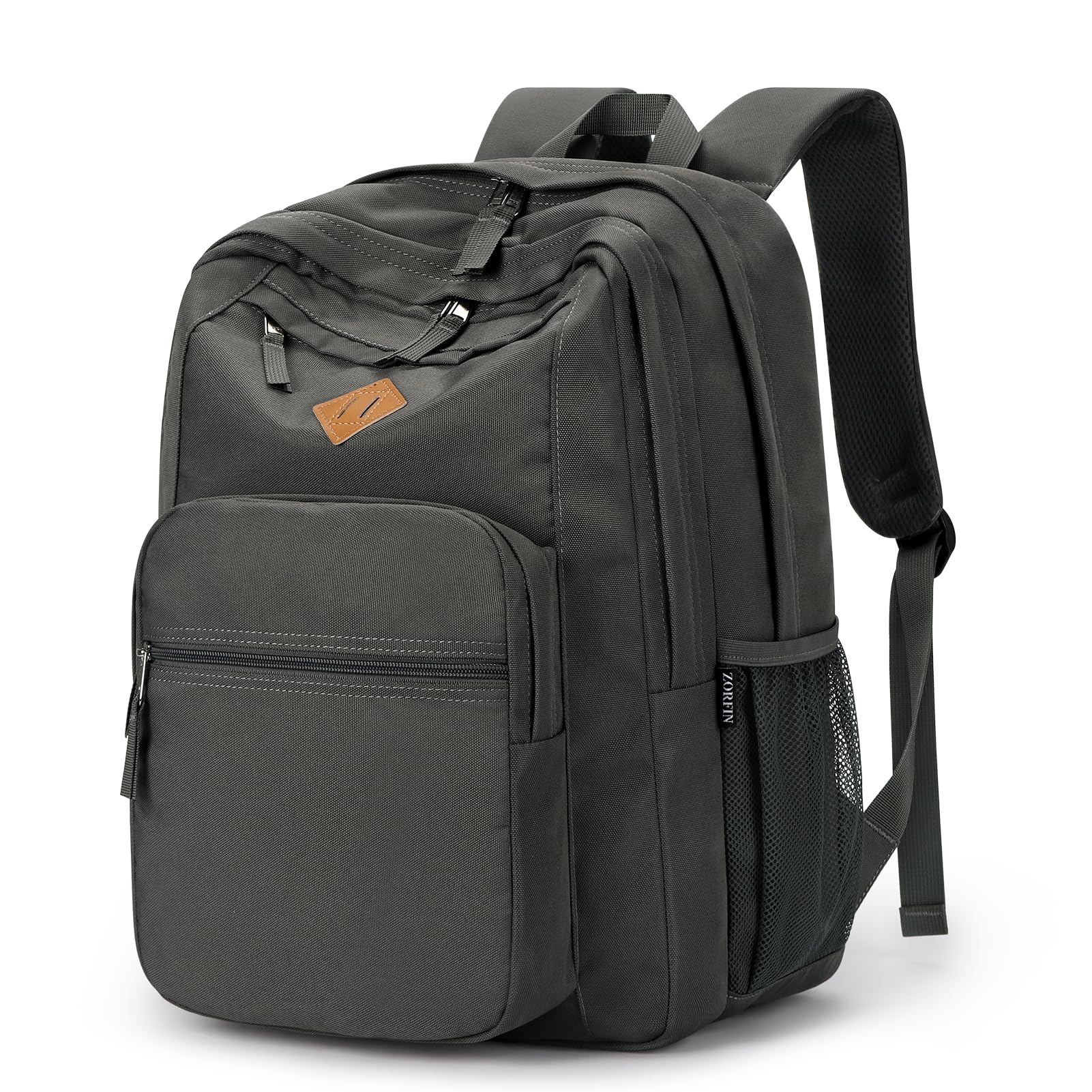 ZORFIN 26L Black Backpack for College, and Travel: Water Resistant Bookbag