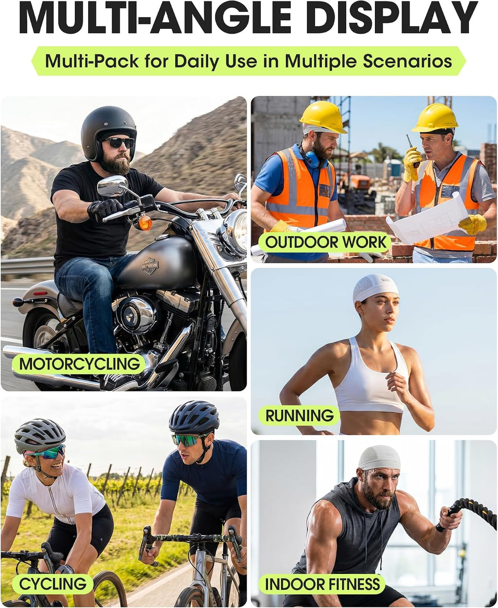 3Pcs Breathable Mesh Skull Cap,Lightweight Quick Dry Sports Helmet Liner for Men Women, Cooling Cycling Beanies