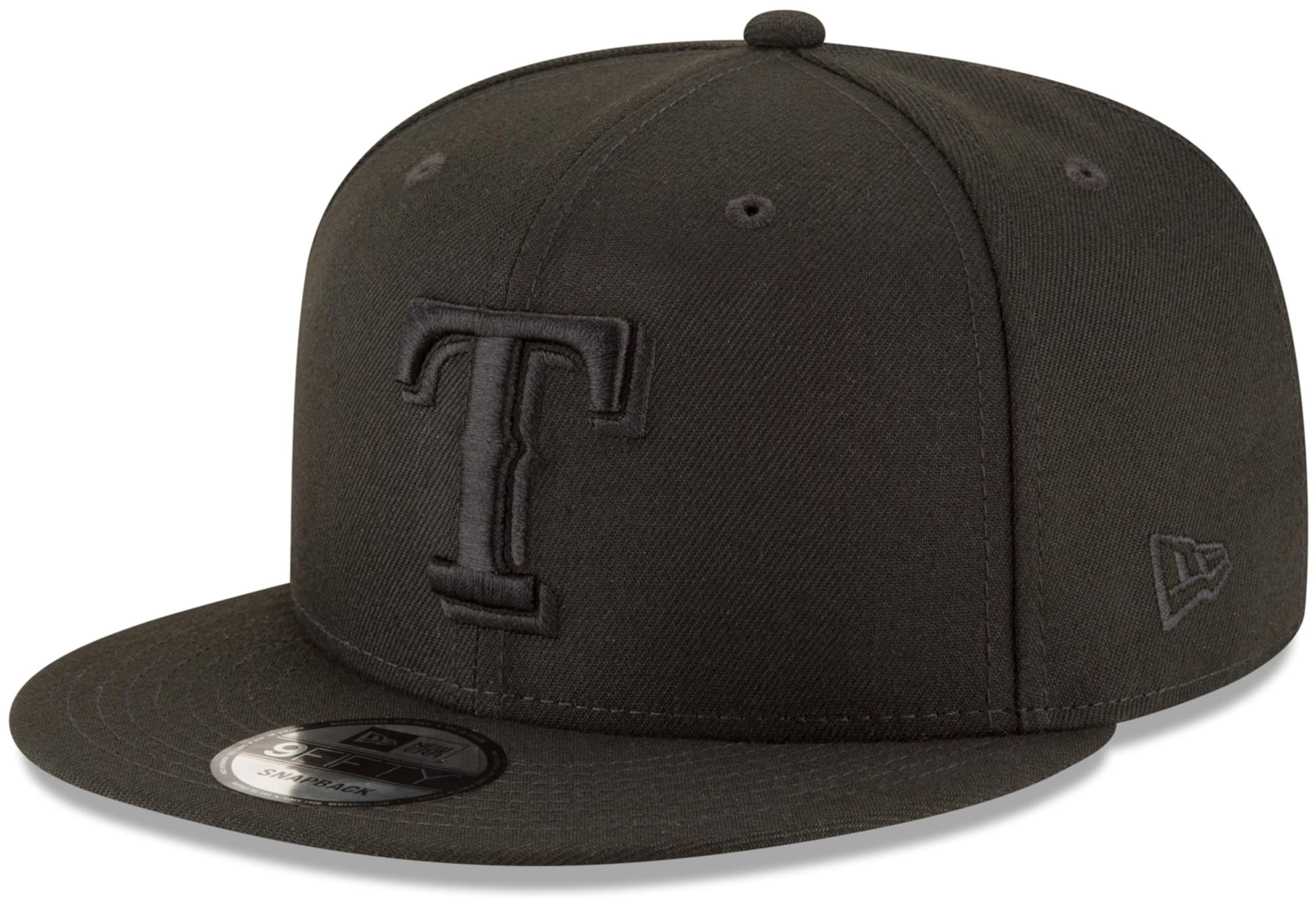 New Era MLB 9FIFTY Black Black Primary Logo Team Adjustable Snapback Hat Cap