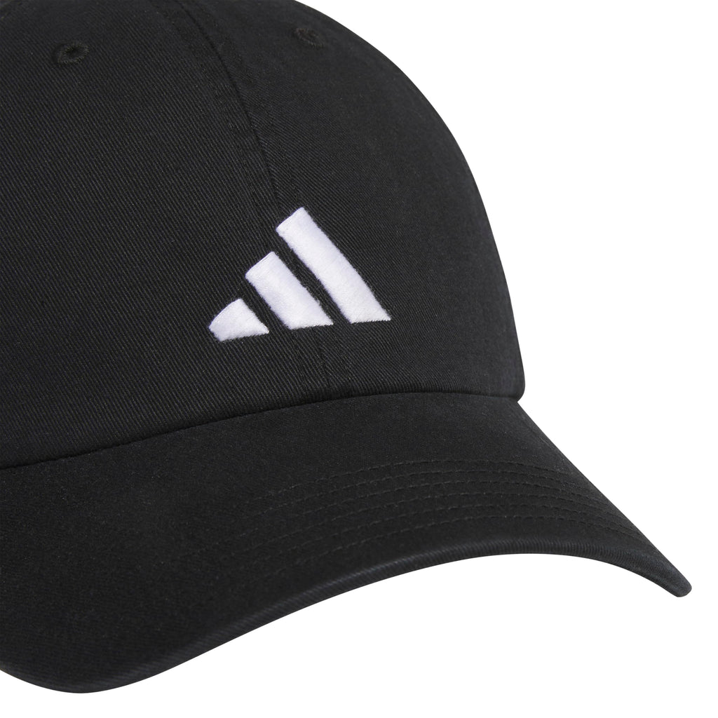 adidas Men's Ultimate Hat Relaxed Crown Adjustable Fit Strapback Cotton Baseball Cap, Black/White