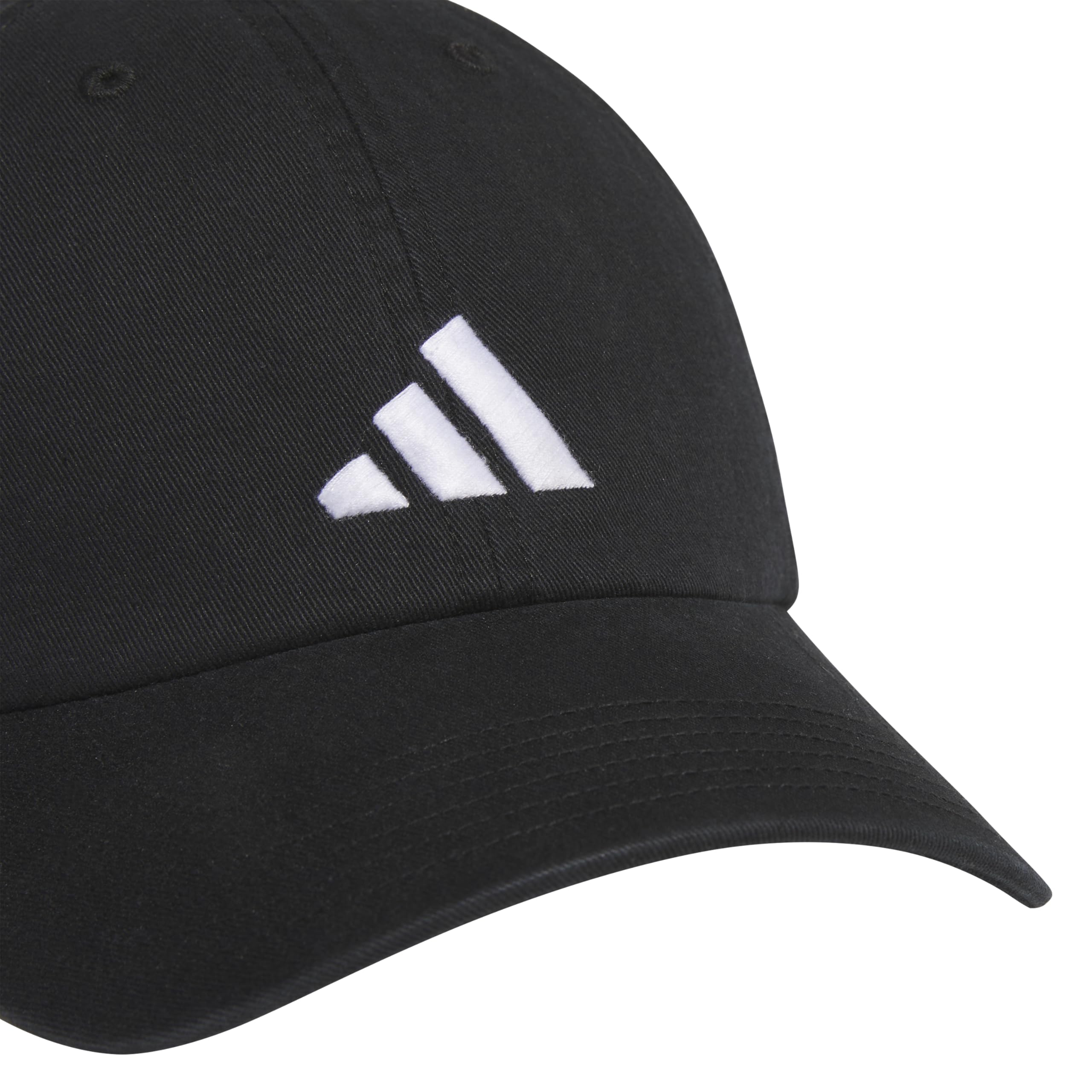 adidas Men's Ultimate Hat Relaxed Crown Adjustable Fit Strapback Cotton Baseball Cap, Black/White