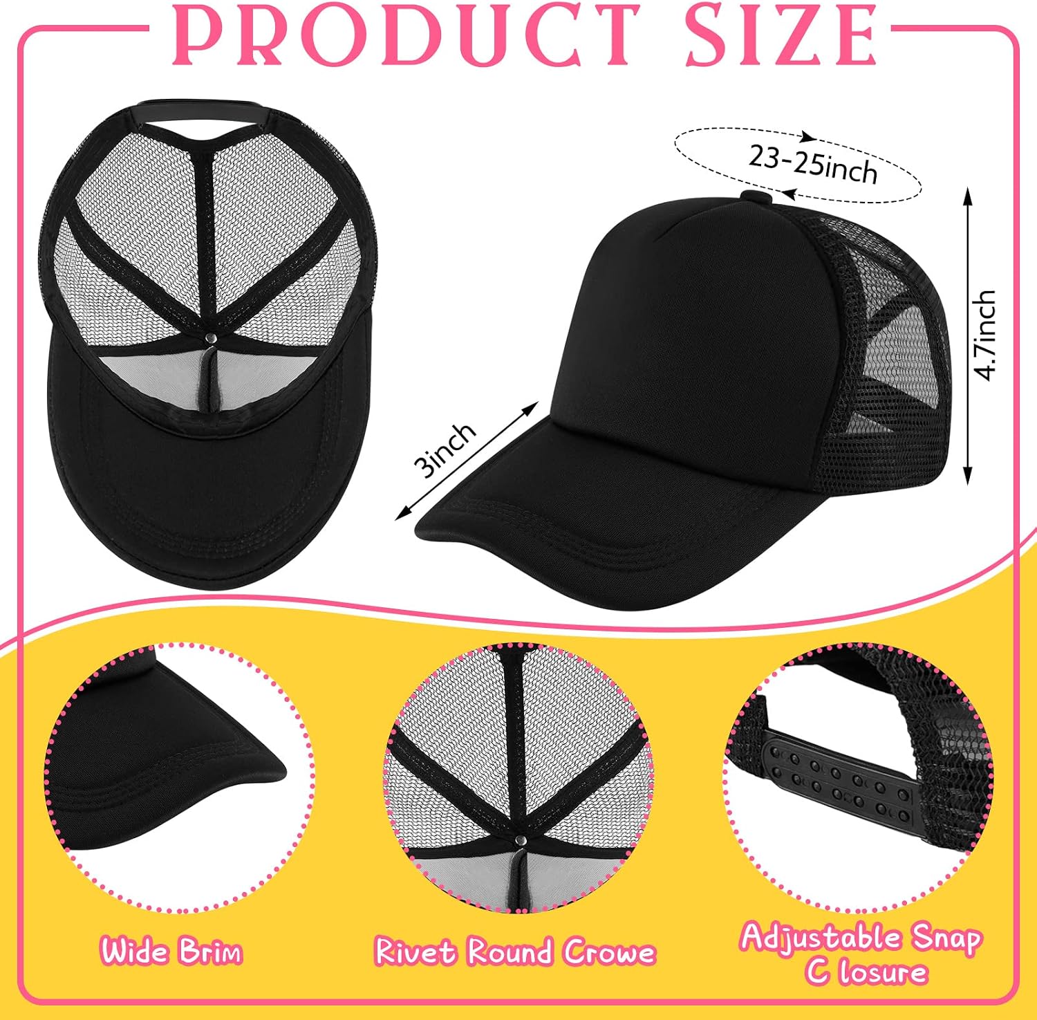 Hercicy 40 Pack Sublimation Blank Trucker Hat Bulk Wholesale Mesh Baseball Cap for Women Men DIY Hat Bar Party