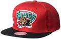 Mitchell & Ness Vancouver Grizzlies Core Basic Snapback Adjustable Hat Cap - Red and Black