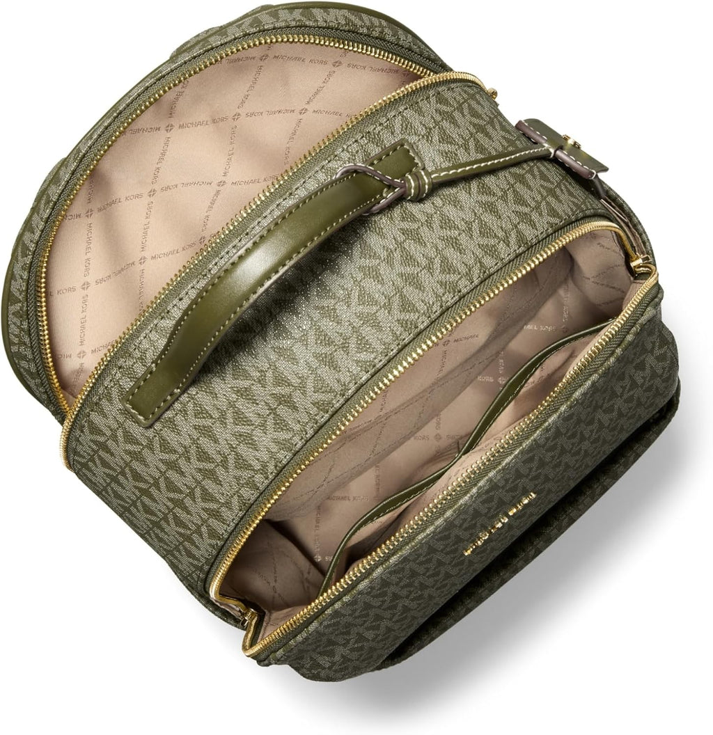 Michael Kors Sable Large Backpack, Gold-Tone Hardware/Tonal MK Signature Coated Twill/Ivy