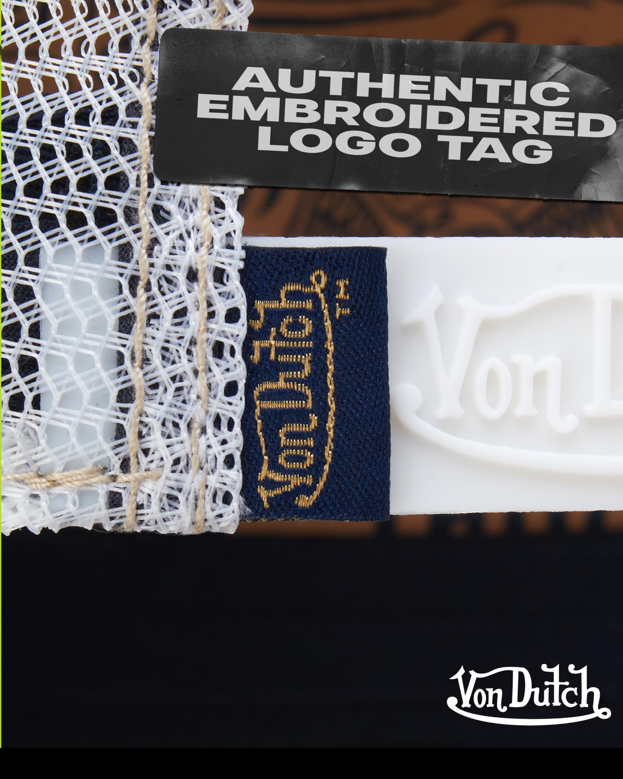 Von Dutch Unisex Trucker Hat - Curved Bill Mesh Back Retro Classic Colorblock Snapback Baseball Cap for Men and Women