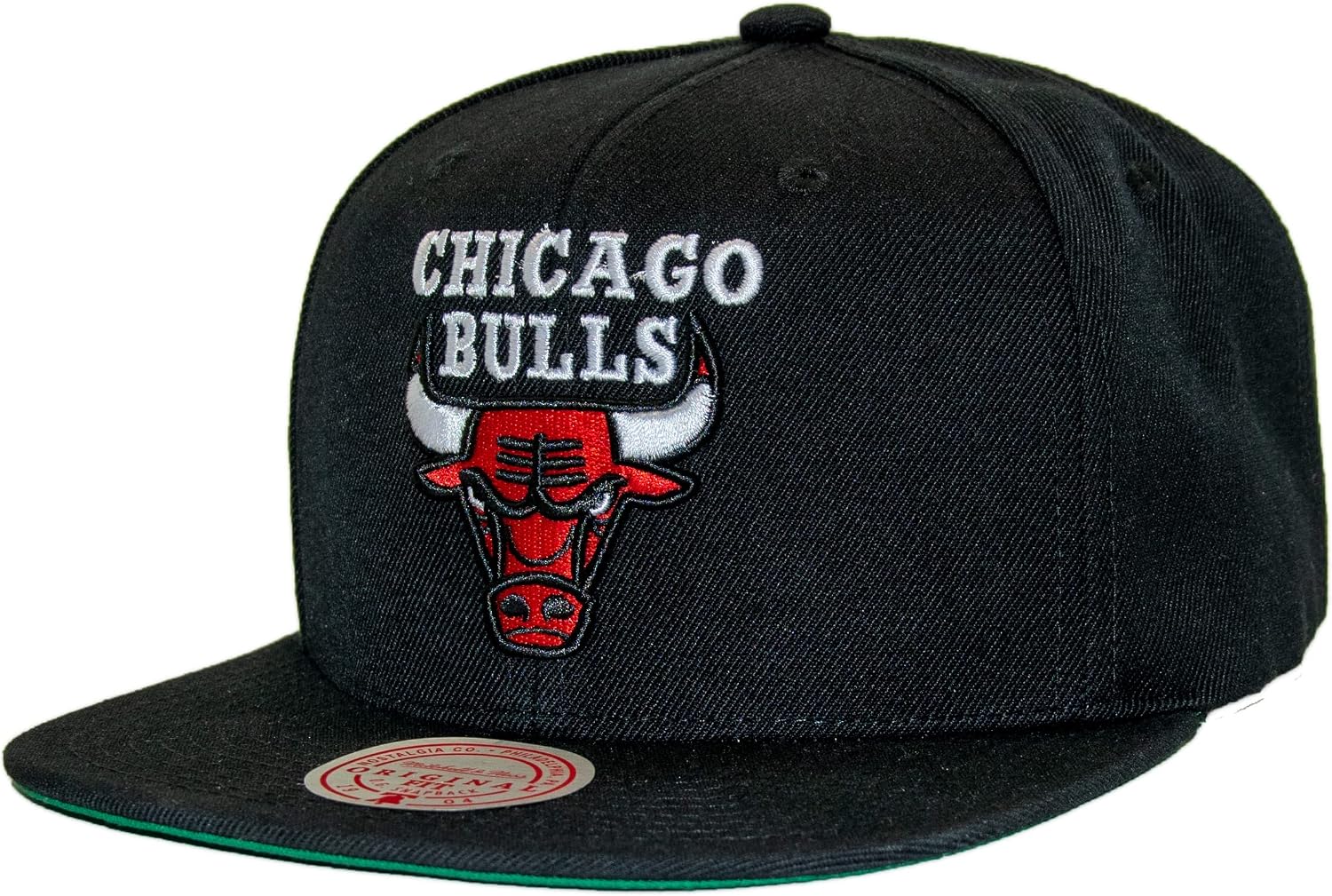 Mitchell & Ness Chicago Bulls NBA Top Spot Snapback Hat Adjustable Cap - Black/1998 NBA Finals Side Patch/Hardwood Classics