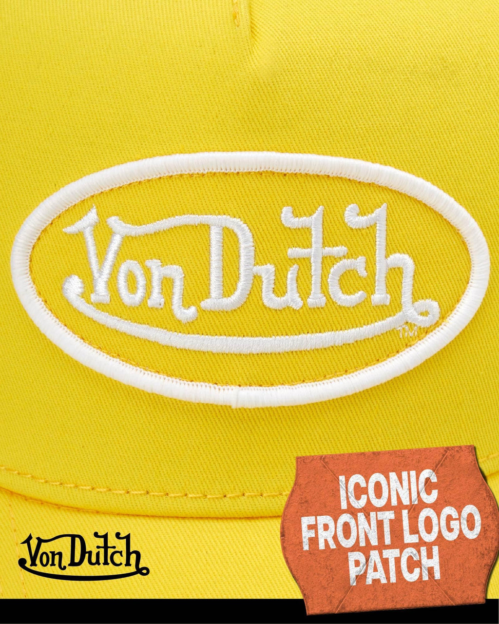 Von Dutch Unisex Trucker Hat - Retro Classic Solid Color Mesh Back Snapback Baseball Cap for Men & Women, Size One Size, Lemon Yellow