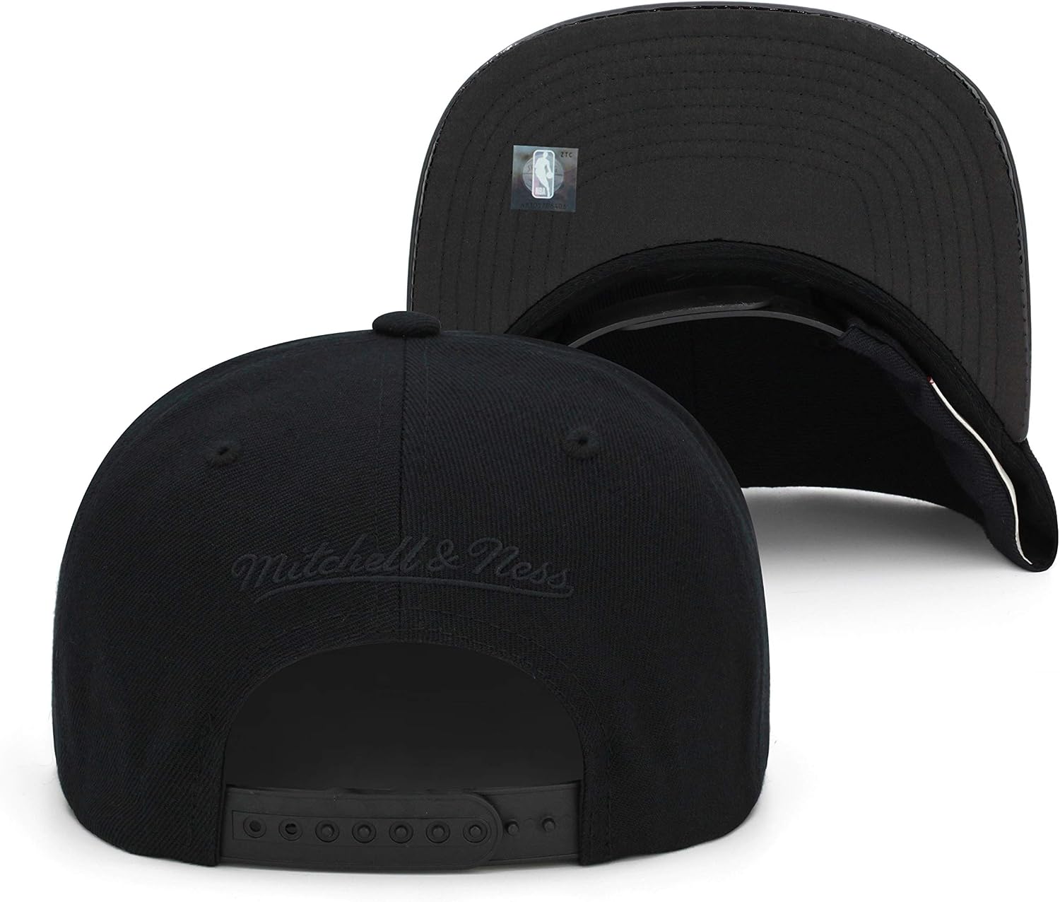 Mitchell & Ness Brooklyn Nets Snapback Hat - Black/Patent Leather/TPU Material - Basketball Cap for Men